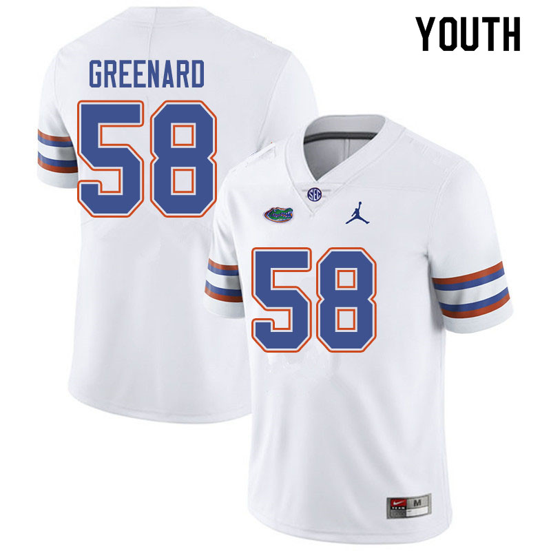 Jordan Brand Youth #58 Jonathan Greenard Florida Gators College Football Jerseys Sale-White